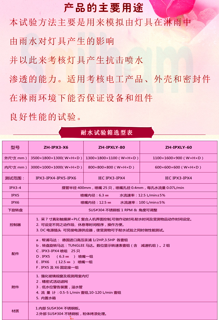 淋雨試驗(yàn)箱產(chǎn)品用途